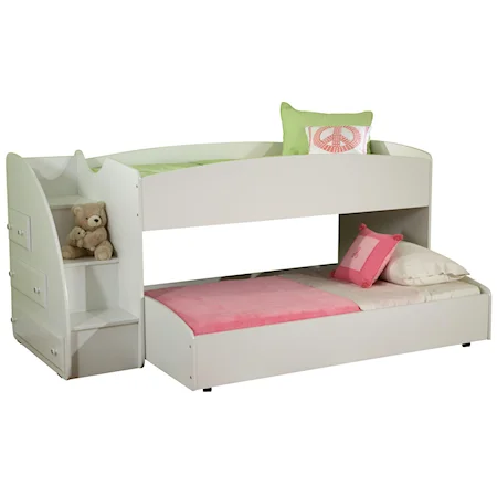Twin Left Facing Loft Bed with Trundle